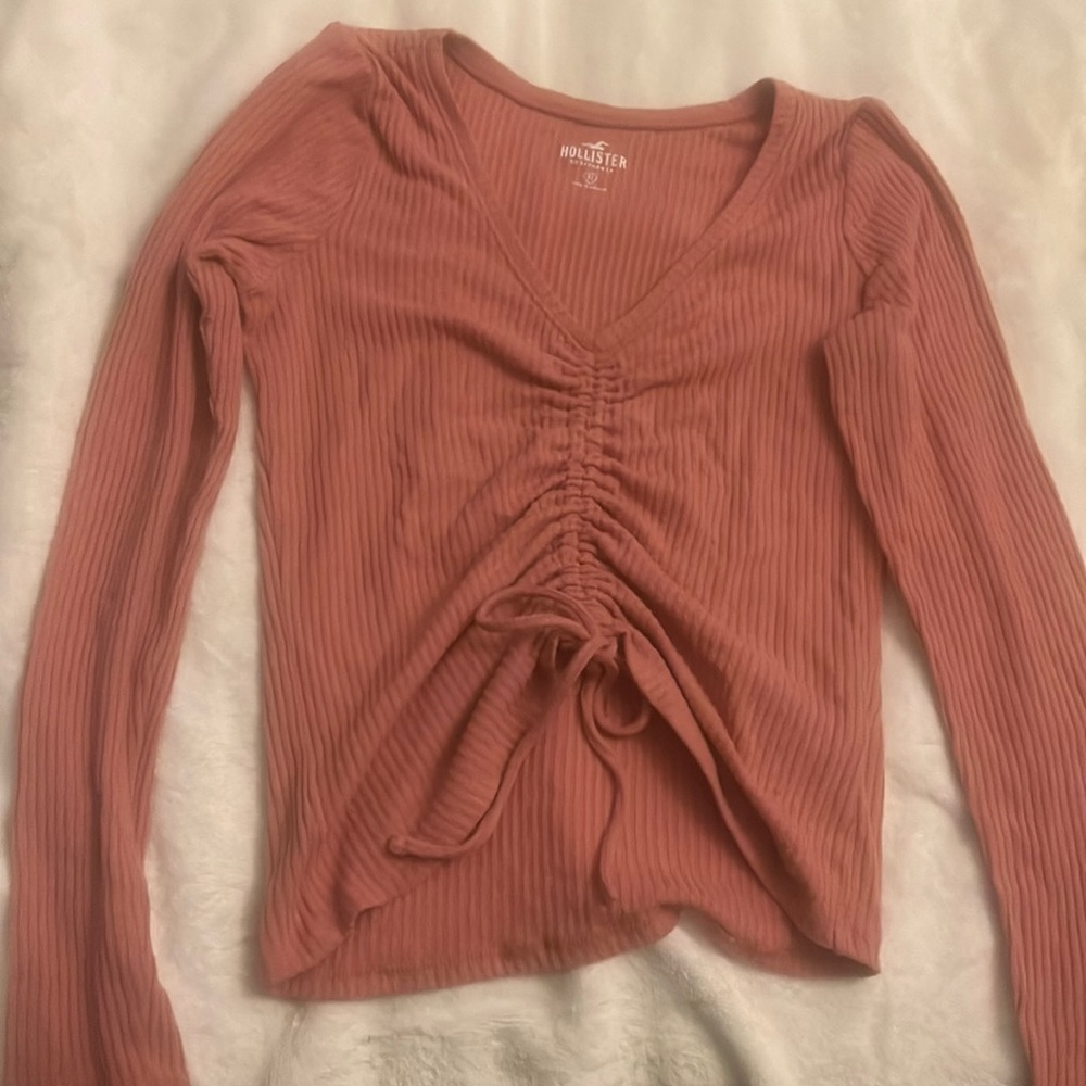 Hollister salmon pink shirt size M